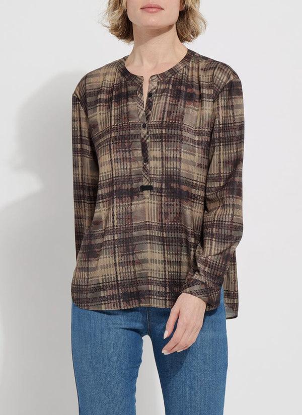 lyssé Erica Pullover Shirt Soft Hunter Plaid