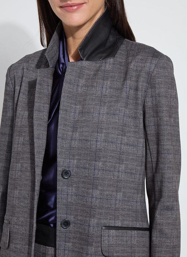 lyssé Everest Ponte Blazer Charcoal Glen Plaid