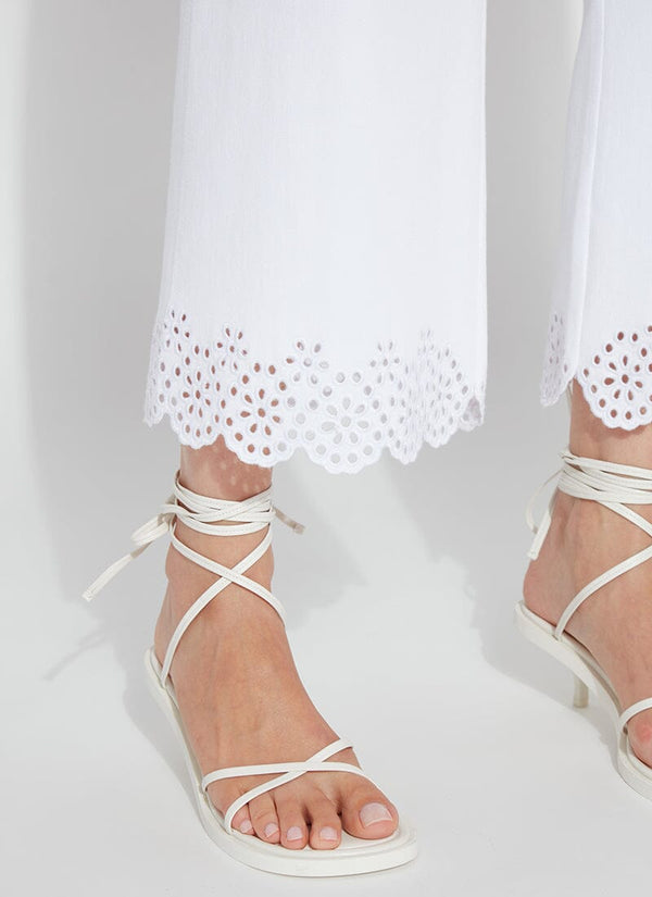 Lyssé Eyelet Embroidered Crop (Plus Size) White