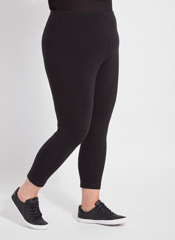 Lyssé Flattering Cotton Crop Legging Curvy Black
