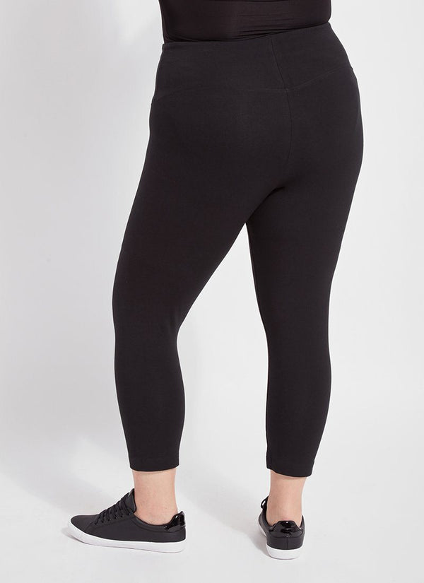 Lyssé Flattering Cotton Crop Legging Curvy Black