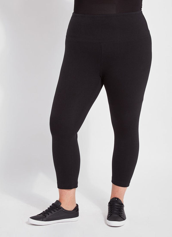 lyssé Flattering Cotton Crop Legging Curvy Black