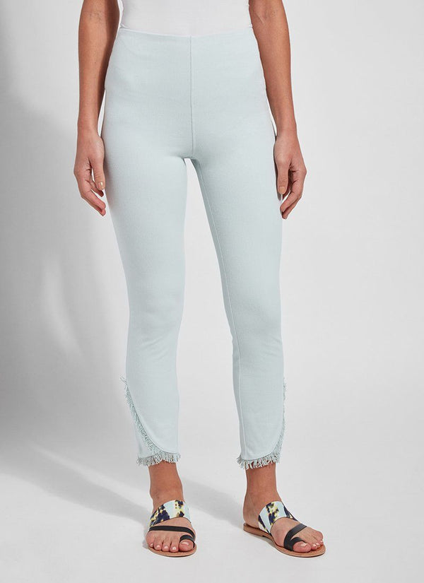Lyssé Fringe Tulip Hem Denim (26.5" Inseam) Aqua