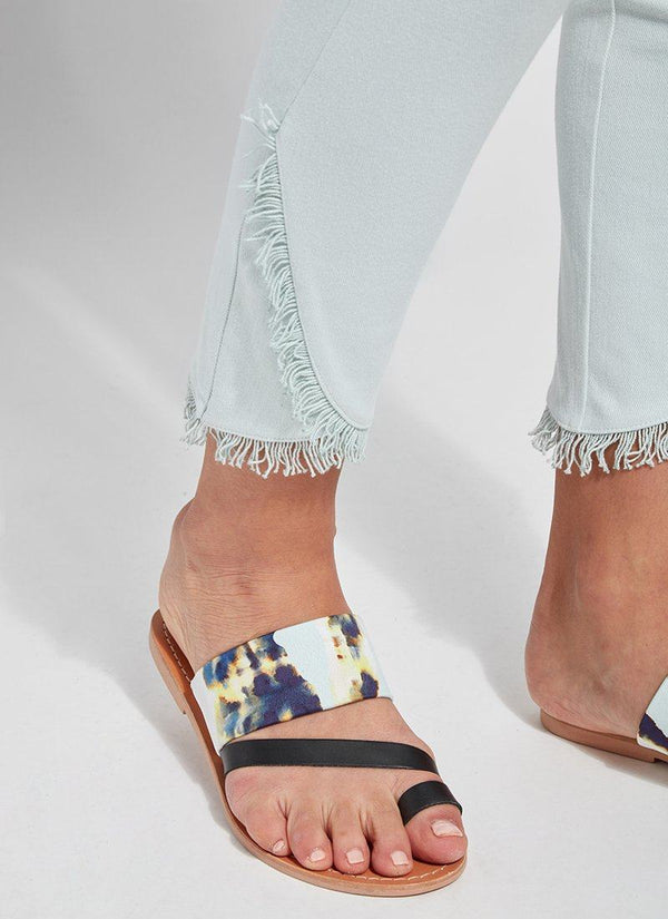 Lyssé Fringe Tulip Hem Denim (26.5" Inseam) Aqua