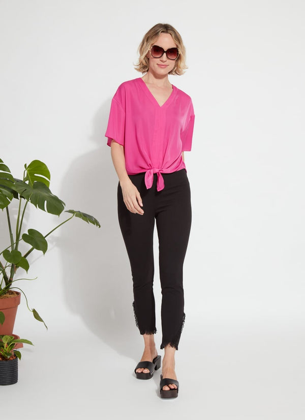 Lyssé Fringe Tulip Hem Denim (26.5" Inseam) Aqua