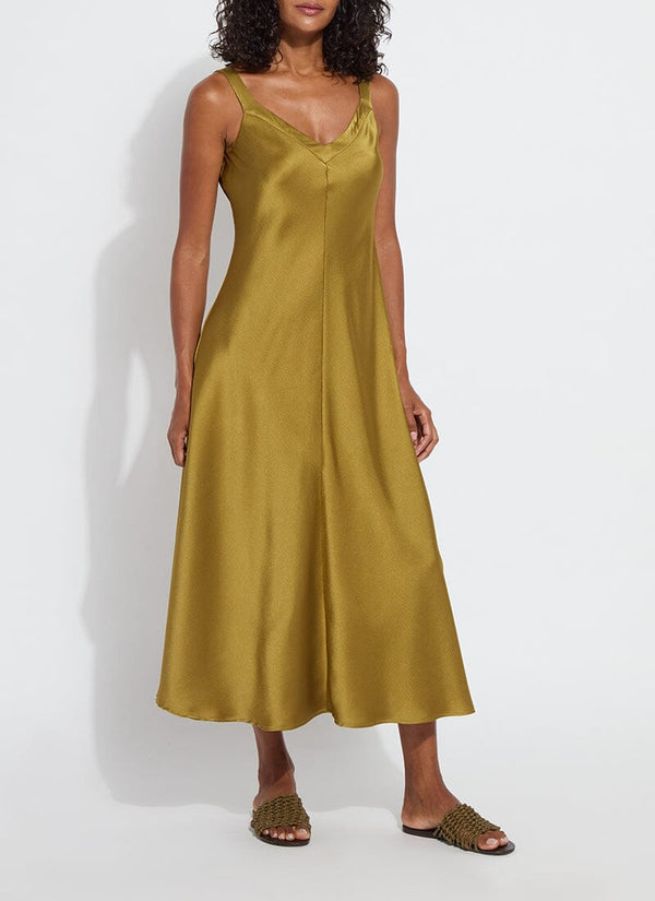 Lyssé Gemma Silk Slip Dress Manzanilla