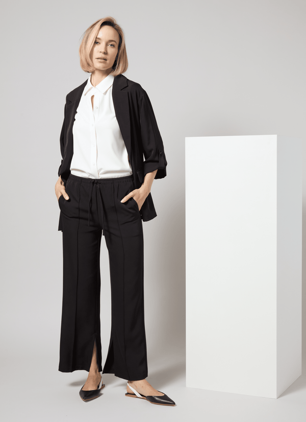 Lyssé Genevieve Drawstring Trouser (28" Inseam) Black