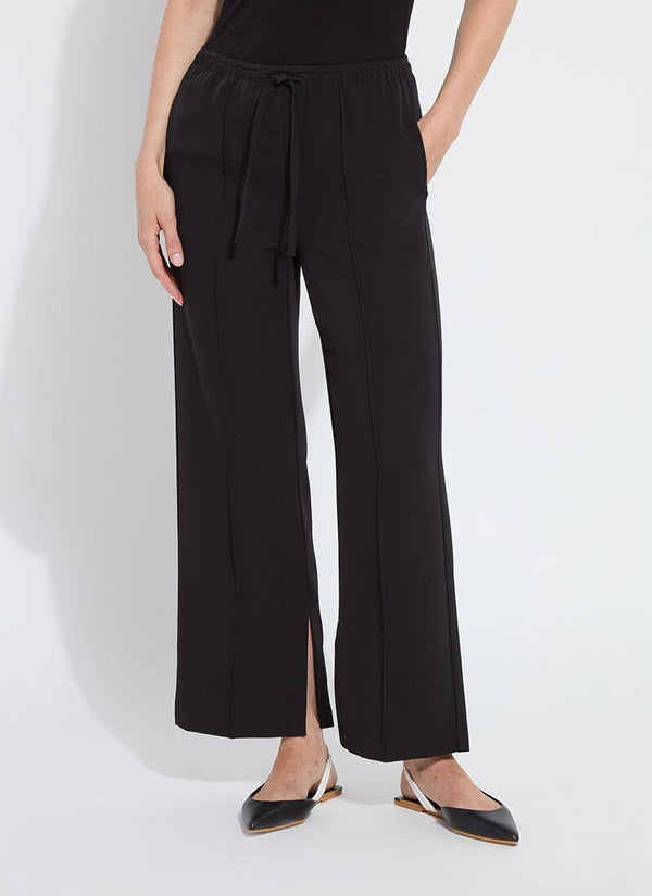 lyssé Genevieve Drawstring Trouser (28" Inseam) Black