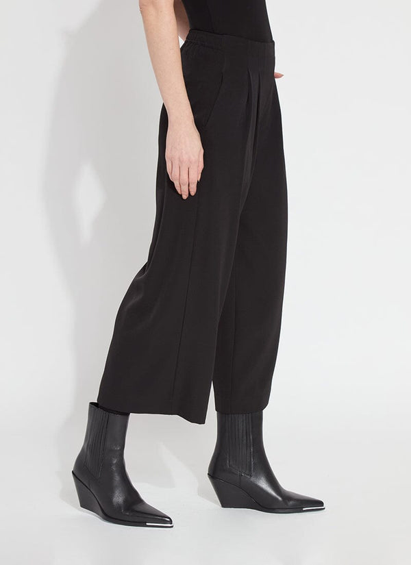 Lyssé Giselle Pleated Culotte Pant (25" Inseam) Black