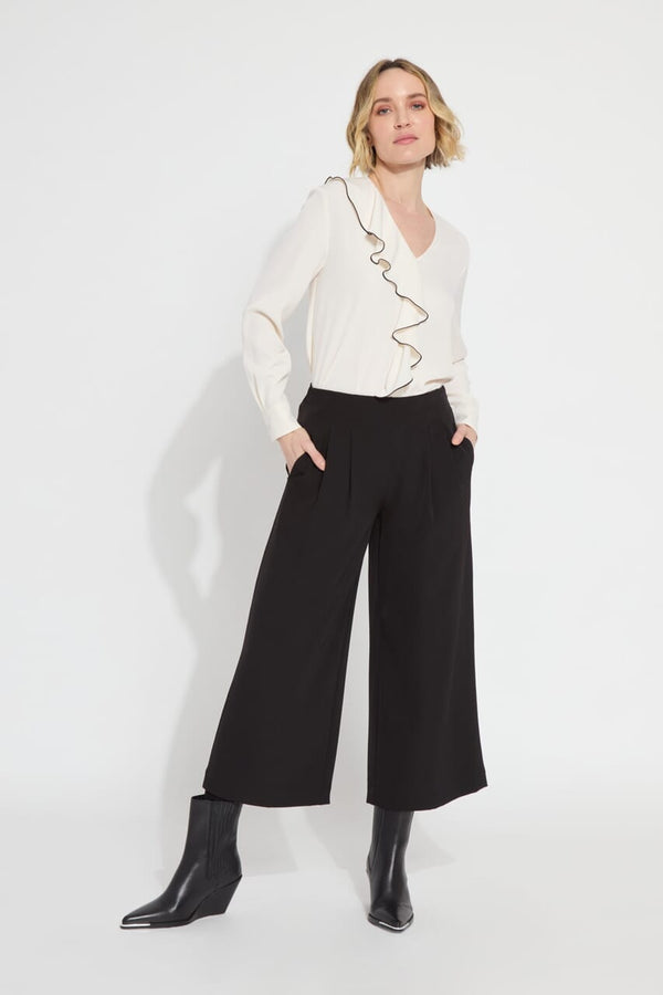 Lyssé Giselle Pleated Culotte Pant (25" Inseam) Black