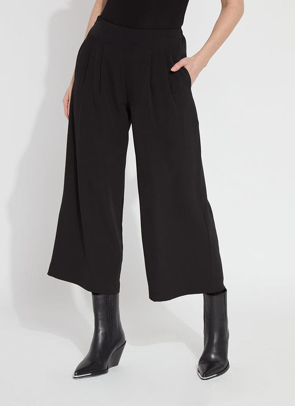 lyssé Giselle Pleated Culotte Pant (25" Inseam) Black