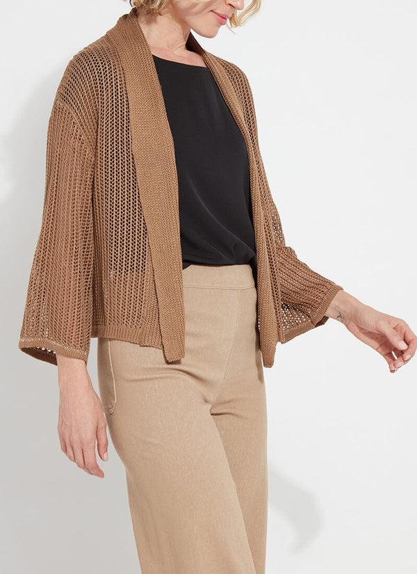 Lyssé Harper Linen Mesh Cardigan Tanned