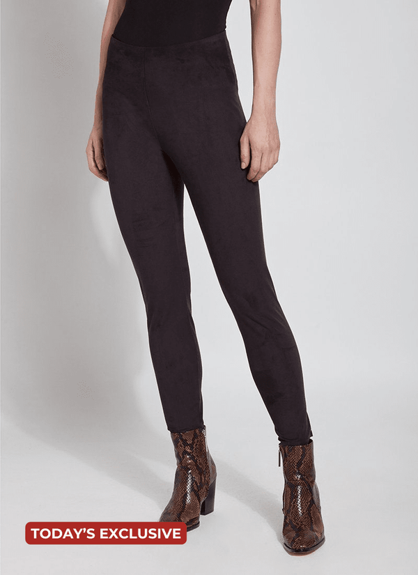 Lyssé Hi Waist Suede Legging (28.5" Inseam) Black