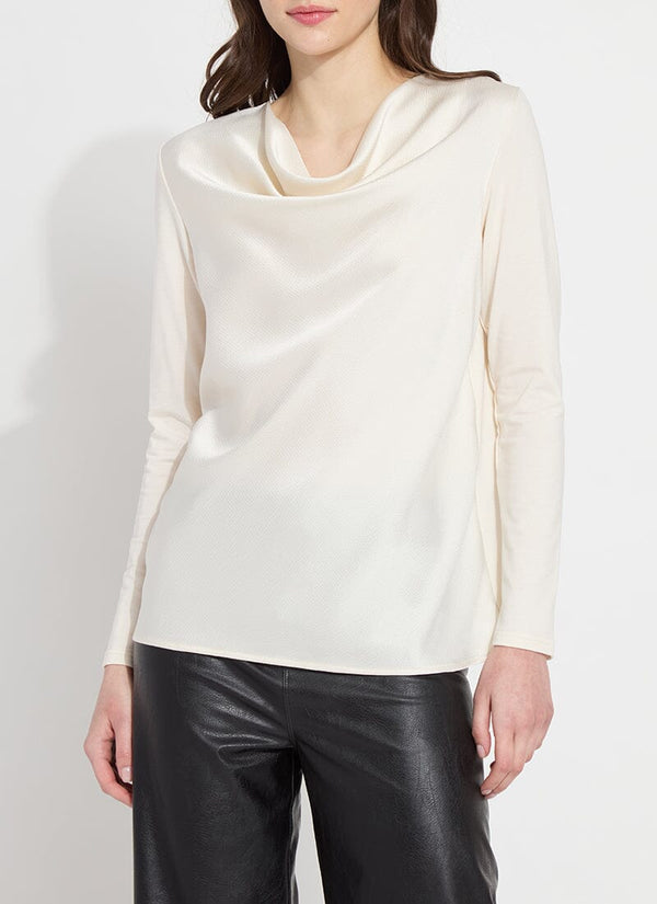 Lyssé Ingrid Cowl Neck Top Chalk