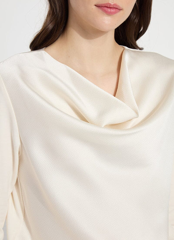 Lyssé Ingrid Cowl Neck Top Chalk