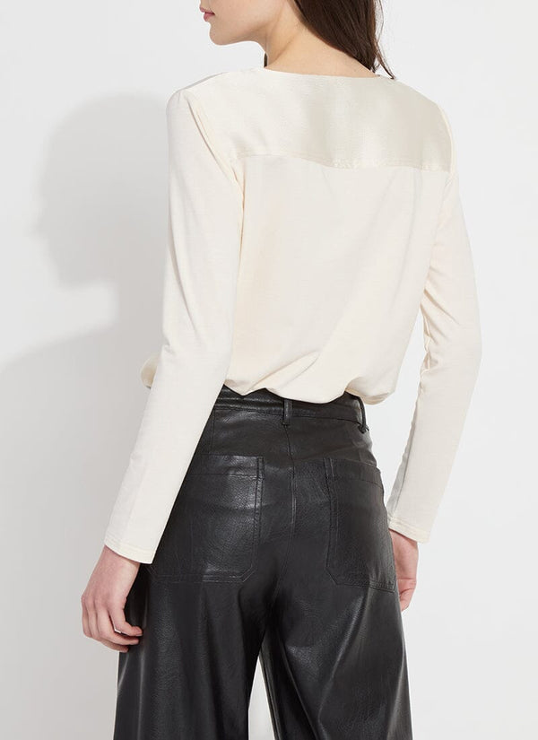 Lyssé Ingrid Cowl Neck Top Chalk