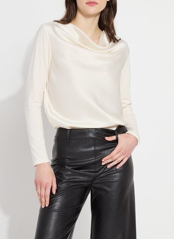 lyssé Ingrid Cowl Neck Top Chalk