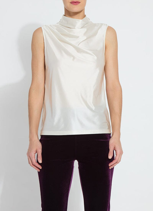 lyssé Irina Satin Jersey Top Off White