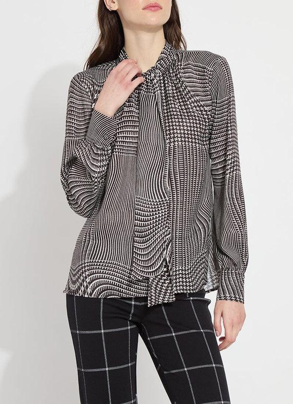 Lyssé Janis Scarf Neck Blouse Plaid Transformed