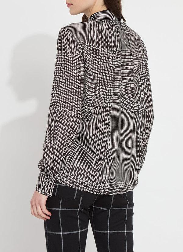 Lyssé Janis Scarf Neck Blouse Plaid Transformed