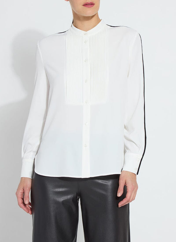 Lyssé Josephine Tuxedo Shirt Off White