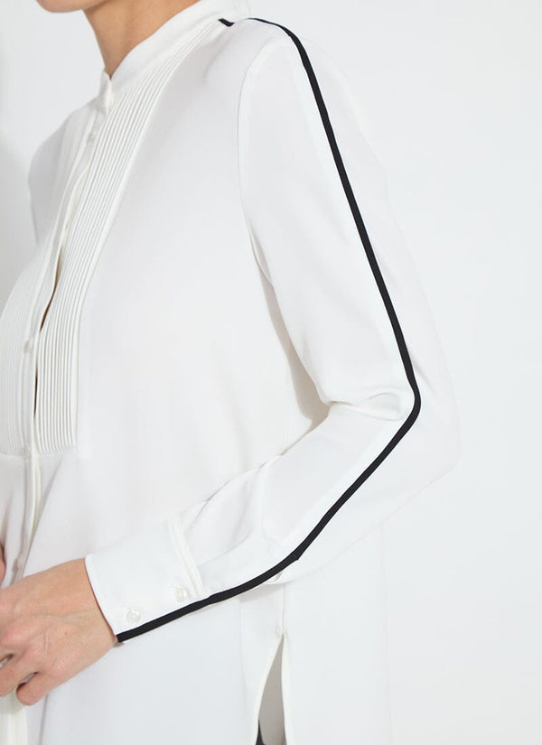 Lyssé Josephine Tuxedo Shirt Off White