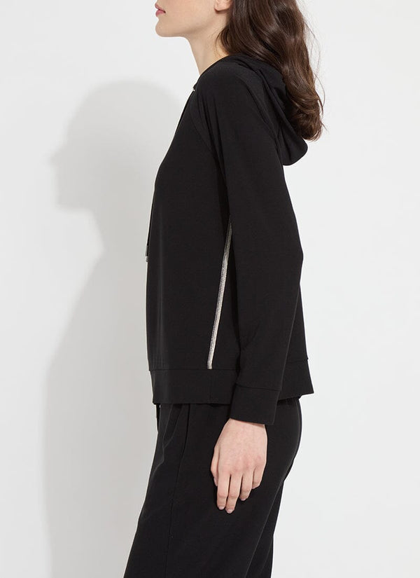 Lyssé Julia Stretch Crepe Hoodie (Plus Size) Black