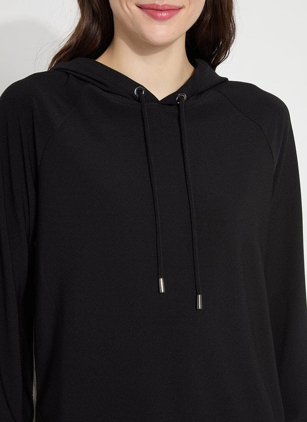 Lyssé Julia Stretch Crepe Hoodie (Plus Size) Black