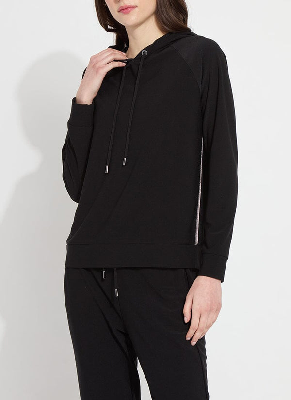 lyssé Julia Stretch Crepe Hoodie (Plus Size) Black