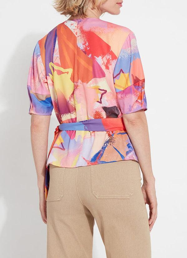 Lyssé Juno Front Tie Wrap Top Zesty Shades