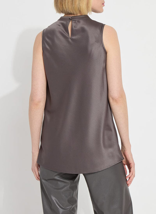 Lyssé Justine Draped Mock Neck Gray Ash