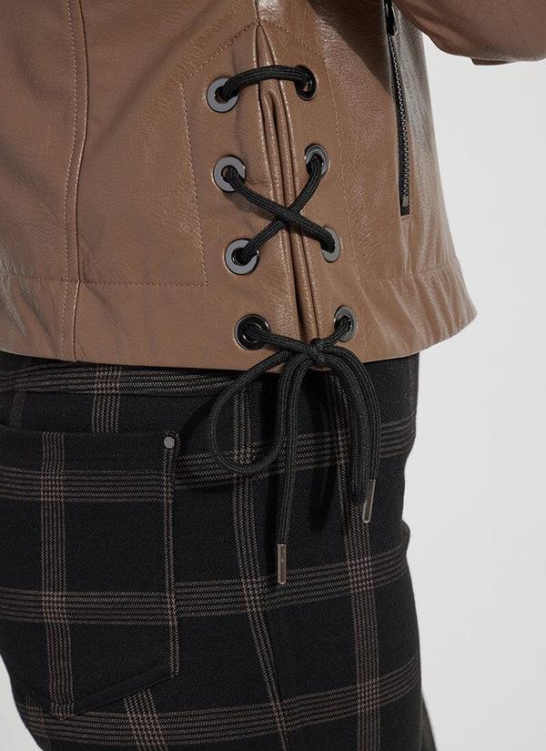 Lyssé Kellie Bomber Moto Jacket Cold Chestnut