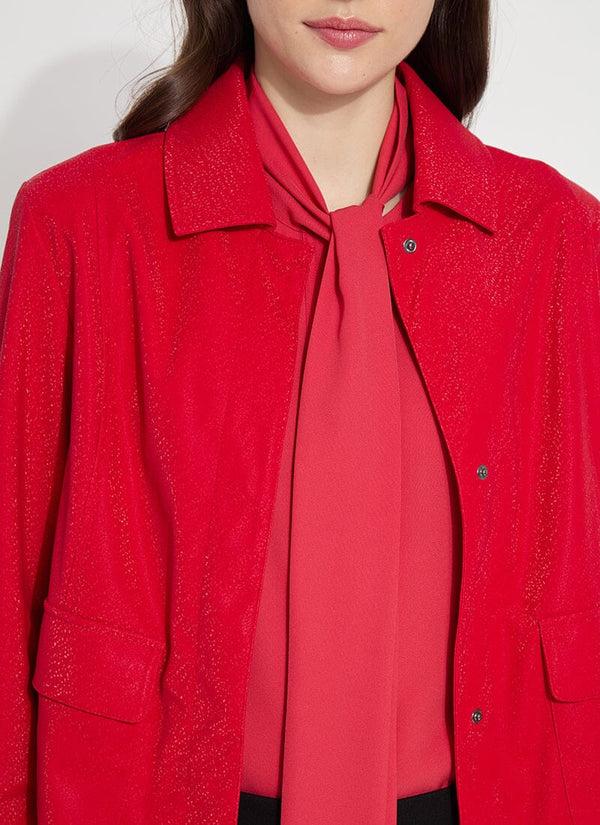 Lyssé Kendra Vegan Suede Jacket Deep Red