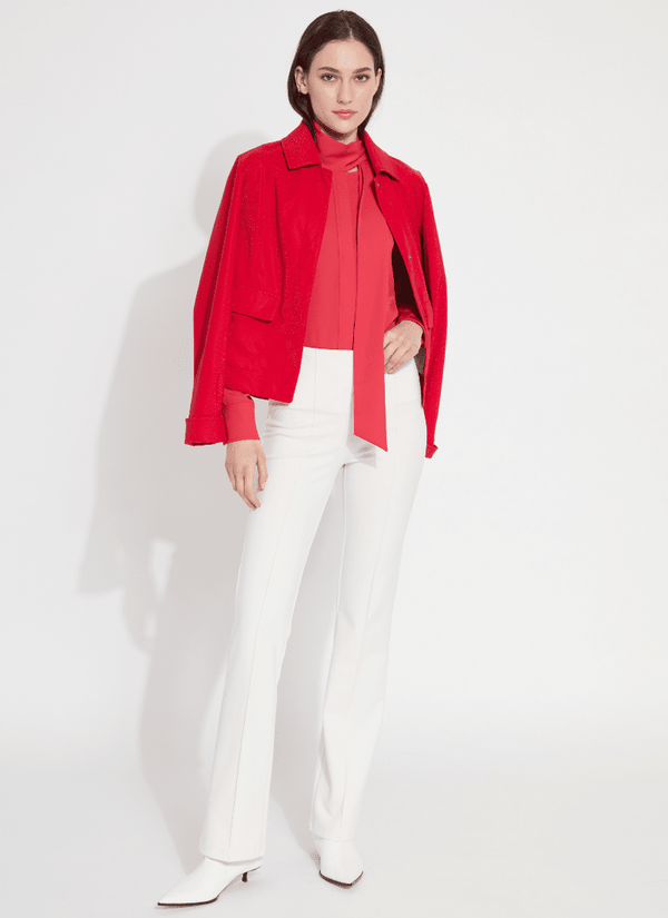 Lyssé Kendra Vegan Suede Jacket Deep Red