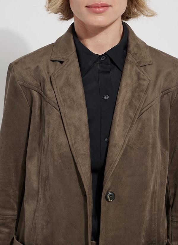 Lyssé Kiara Vegan Suede Blazer Green Smoke