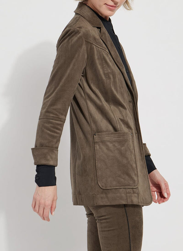 Lyssé Kiara Vegan Suede Blazer Green Smoke