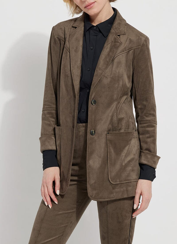 lyssé Kiara Vegan Suede Blazer Green Smoke