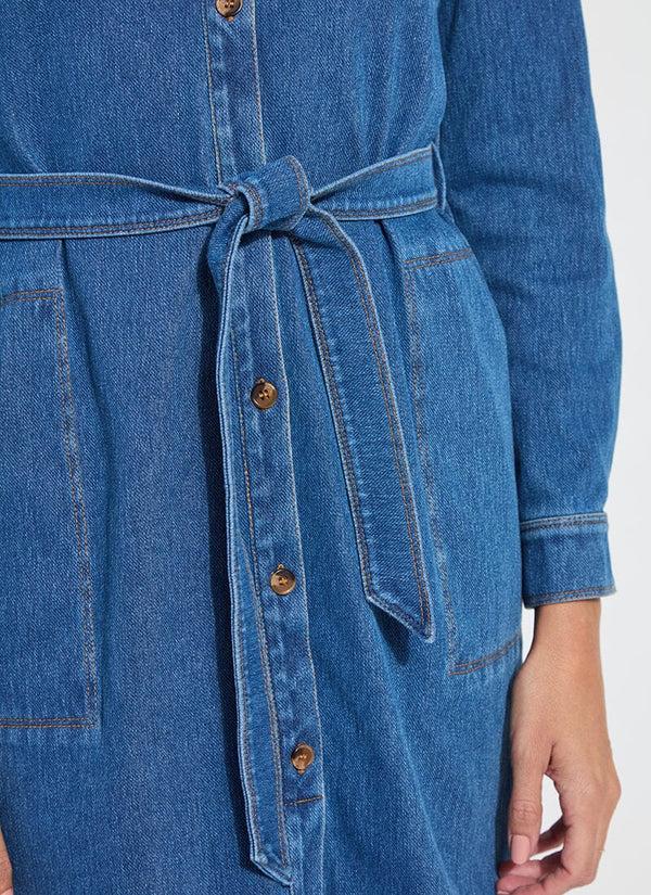 Lyssé Knit Denim Schiffer Dress Mid Wash
