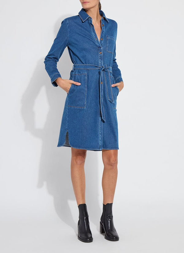 lyssé Knit Denim Schiffer Dress Mid Wash