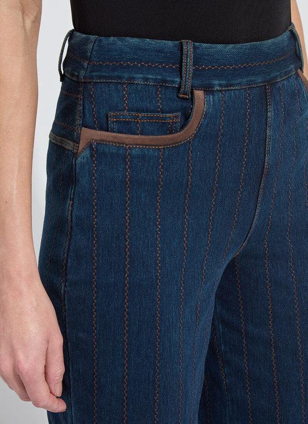 Lyssé Landon Embroidered Wide Leg Denim Indigo