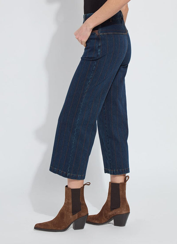 Lyssé Landon Embroidered Wide Leg Denim Indigo