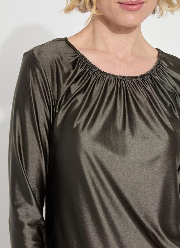 Lyssé Larissa Satin Jersey Top Light Pewter