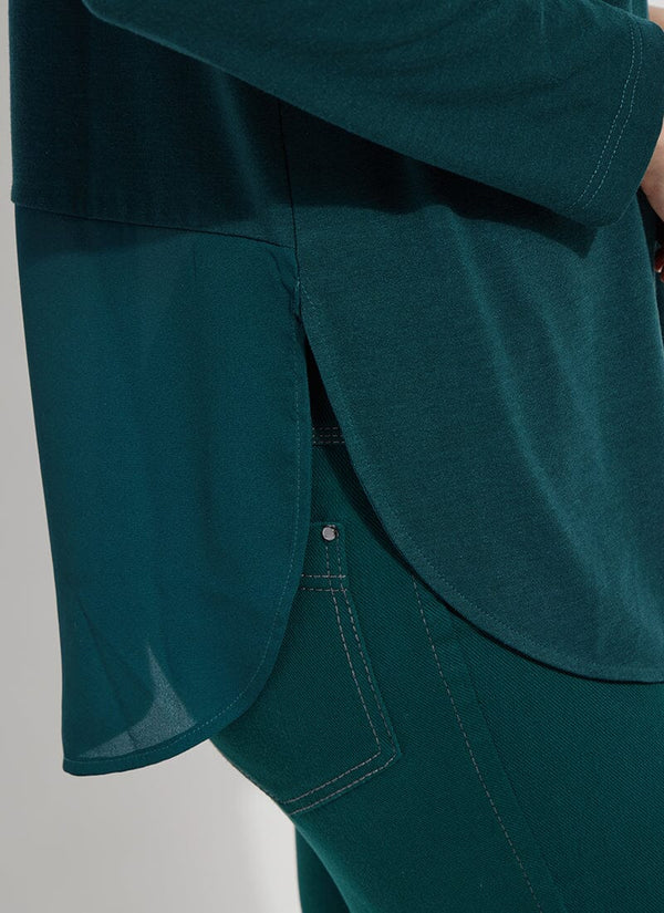 Lyssé Layla Mixed Media Top Malachite