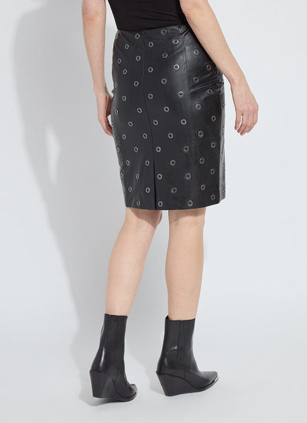Lyssé Leonette Grommet Vegan Leather Skirt Black