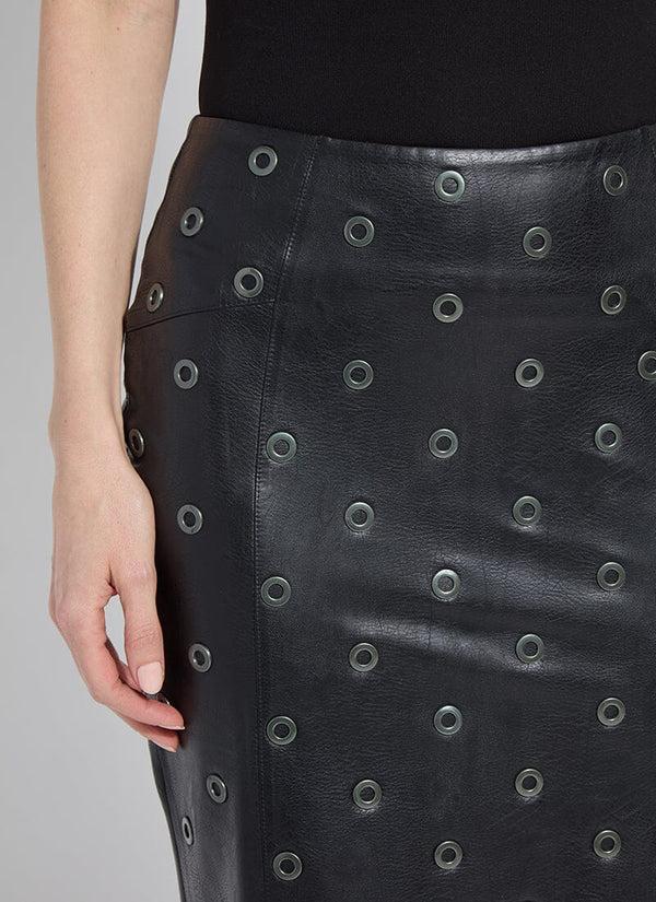 Lyssé Leonette Grommet Vegan Leather Skirt Black
