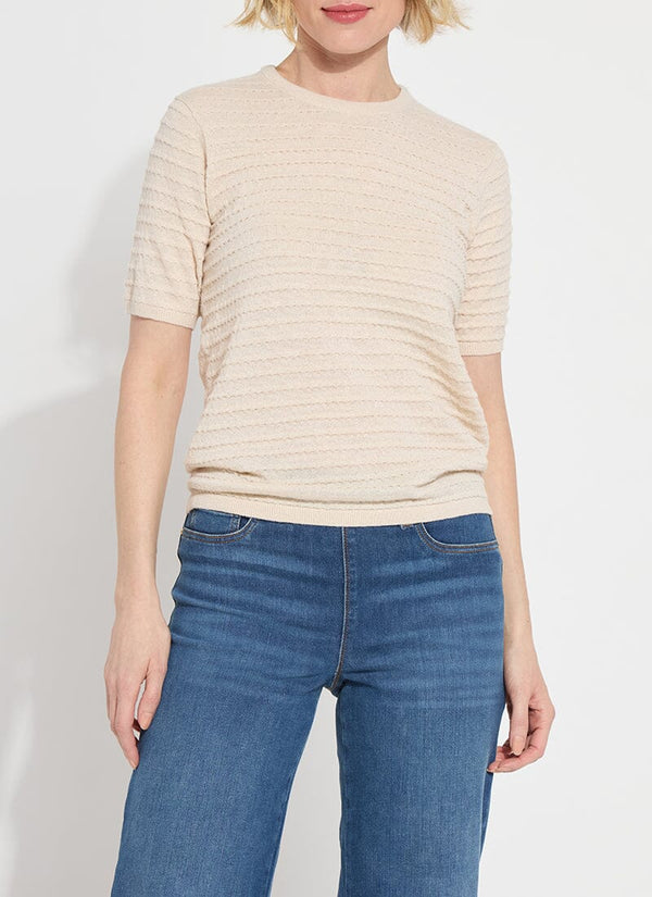 lyssé Liberty Smocked Sweater Panna Cotta