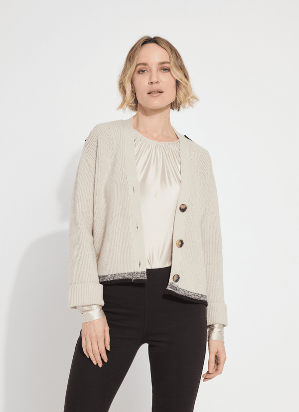 Lyssé Lilith Cardigan Sweater Light Pewter