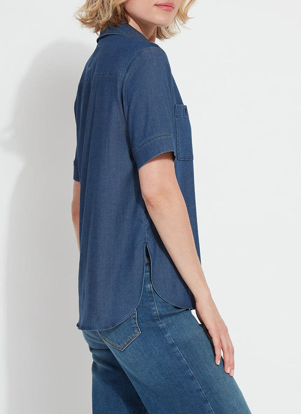 Lyssé Lola Chambray Shirt Dark Midwash