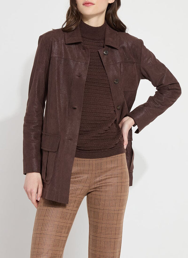 Lyssé Lora Suede Jacket Dark Mocha