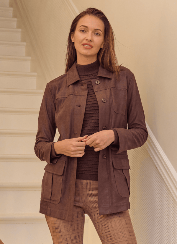 lyssé Lora Suede Jacket Dark Mocha